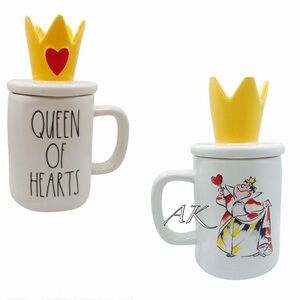 Rae Dunn Queen of Hearts Coffee / Tea Mug w/ Crown Lid 
Alice in Wonderland